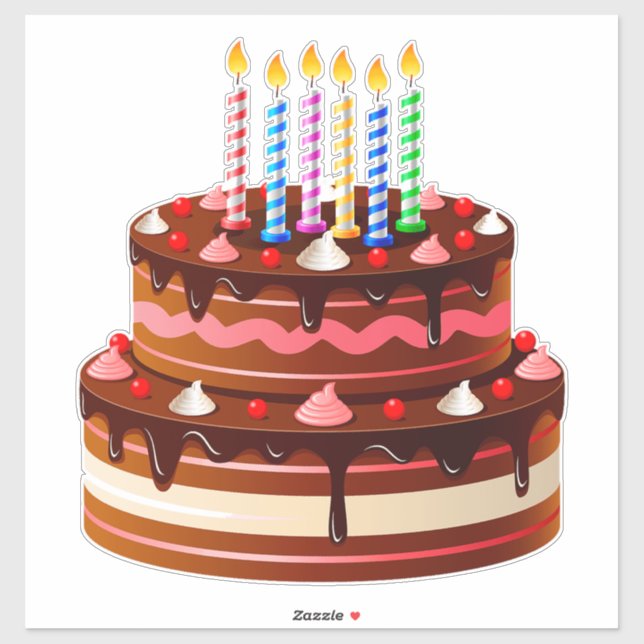 🎉 Sweet Chocolate Birthday Cake Celebration🍫🕯️ (Sheet)