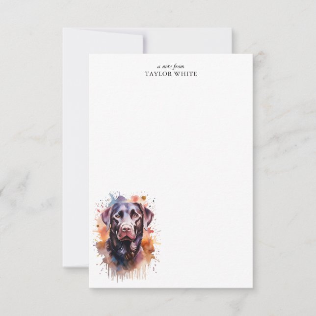 Sweet Chocolate Labrador Retriever Thank You Card (Front)