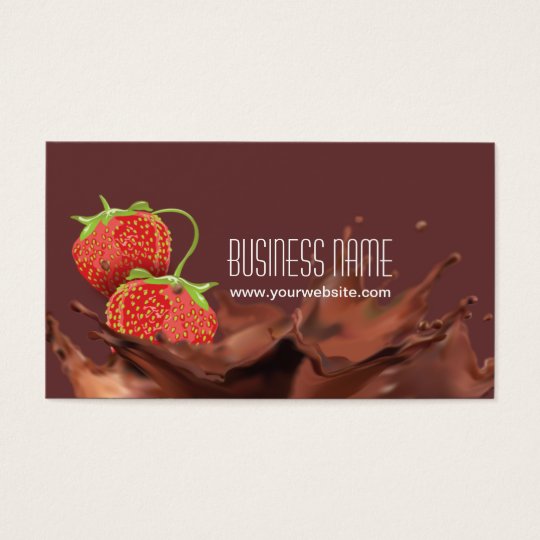 Sweet Chocolate & strawberries Business Card Zazzle