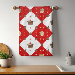 Sweet Chocolate Treats Modern Christmas Watercolor Kitchen Towel