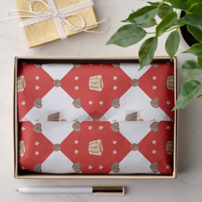 Sweet Chocolate Treats Modern Christmas Watercolor Tissue Paper (Gift)