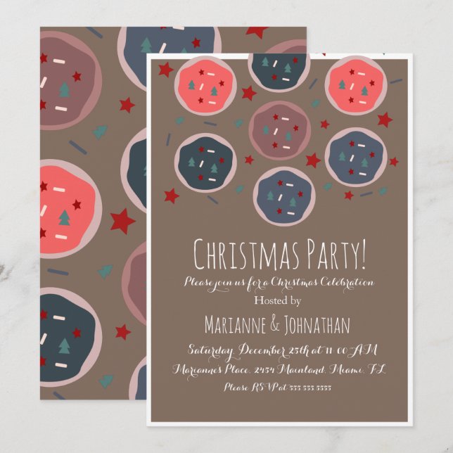 Sweet Christmas Cookies Exchange Sprinkles Invitation (Front/Back)