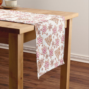 Sweet Christmas Cookies Pattern Short Table Runner