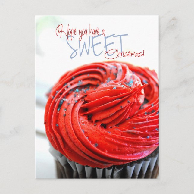 Sweet Christmas Cupcake Postcard (Front)