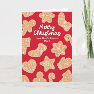 Sweet Christmas Gingerbread Cookies Holiday Card