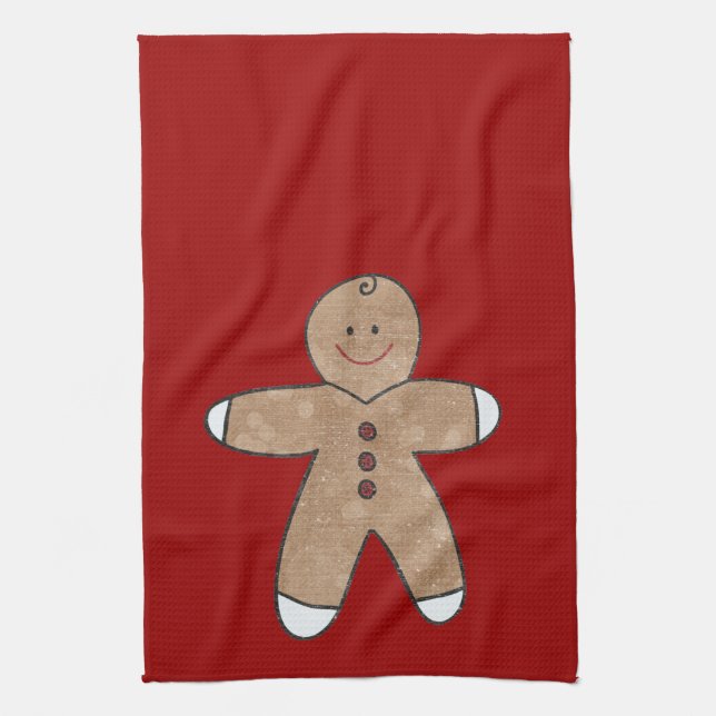 Sweet Christmas Gingerbread Cookies Kitchen Towel (Vertical)