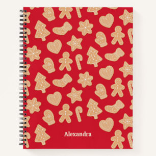 Sweet Christmas Gingerbread Cookies Pattern Notebook