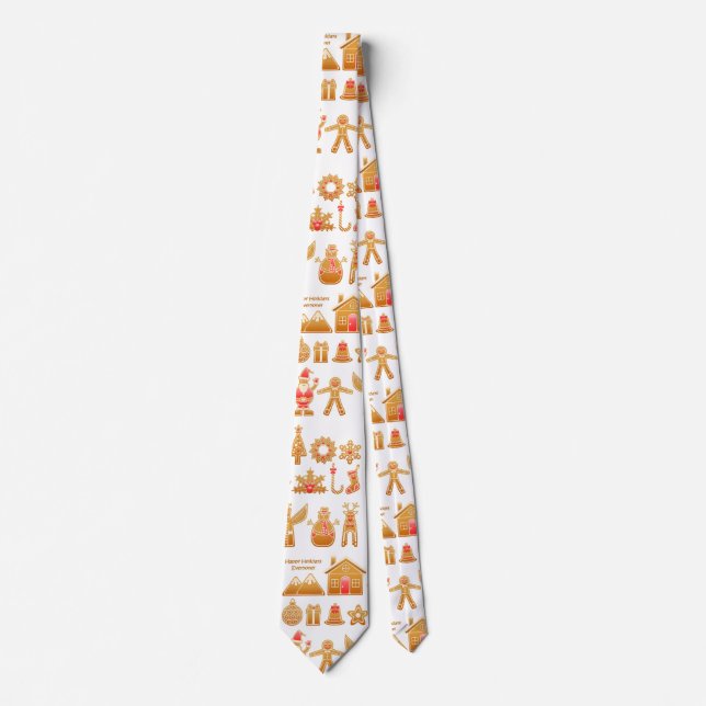 Sweet Christmas Gingerbread Design Tie (Front)