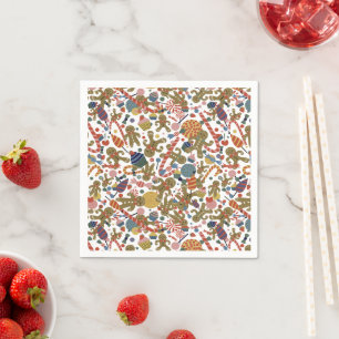 Sweet Christmas Gingerbread Man Candy Cane Delight Napkin