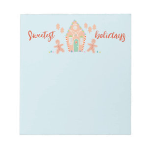 Sweet Christmas holiday baking treats Gingerbread Notepad