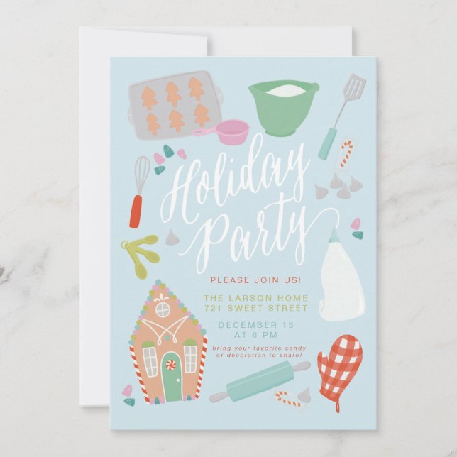 Sweet Christmas holiday baking treats Invitation (Front)