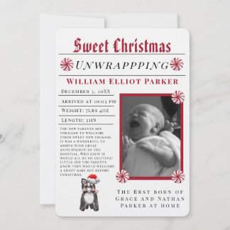 Sweet Christmas Modern Newspaper Announcement