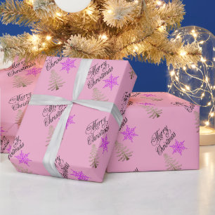 Sweet Christmas Pink Wrapping Paper