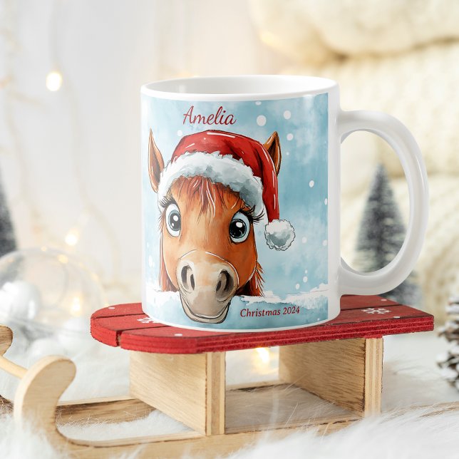 Sweet Christmas Pony Personalized Christmas Mug (Sweet Christmas Pony Personalized Christmas Mug)