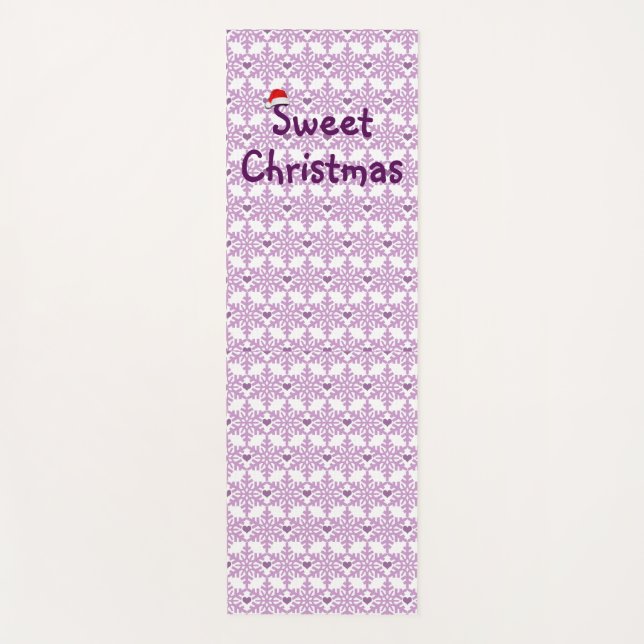 Sweet Christmas Snowflake Heart Pattern Yoga Mat (Front)