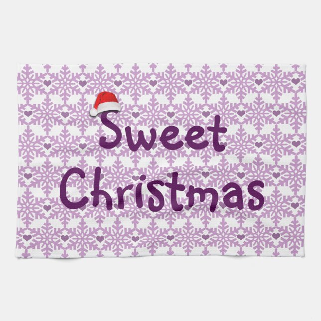 Sweet Christmas Snowflake Pattern Kitchen Towel (Horizontal)
