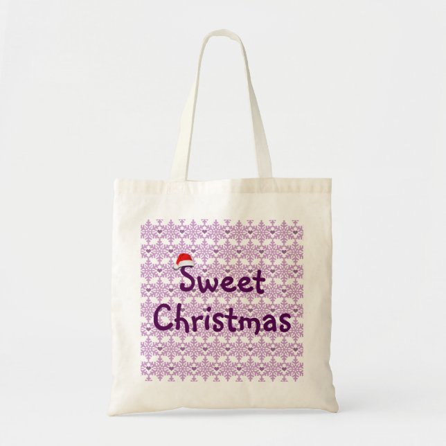 Sweet Christmas Snowflake Pattern Tote Bag (Front)
