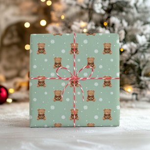 Sweet Christmas Teddy Bear Wrapping Paper