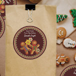 Sweet Christmas Treats Food Gift Sticker<br><div class="desc">Add a perfect final touch to all your holiday food gifts or cookie swaps from your kitchen with this festive personalized name sticker bearing gingerbread cookies inside an ornamental border. Just type your own name and you're done.</div>