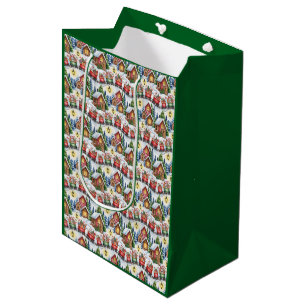 Sweet Christmas Village & Train Medium Gift Bag