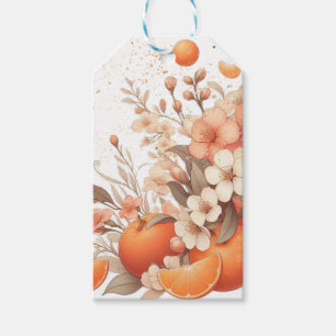 Sweet Citrus Oranges and Flower Gift Tags