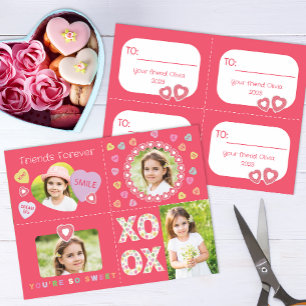 Sweet Classroom Valentine’s Day Custom Photo Cards