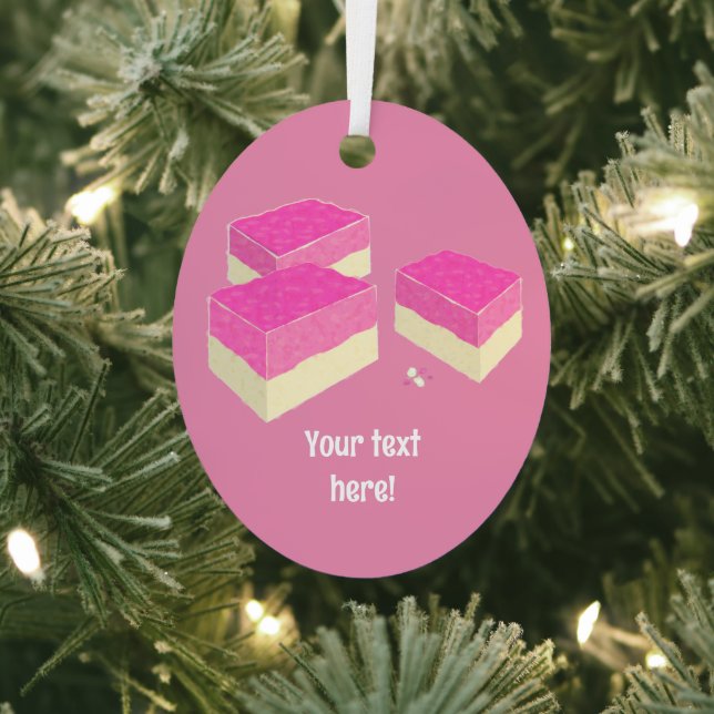 Sweet Coconut Candy - 'Coconut Ice' - your text on Metal Ornament (Insitu)