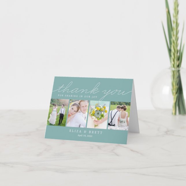 Sweet Collage Carte de remerciements Mariage - Aqu (Devant)