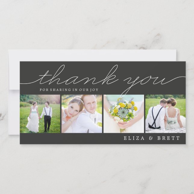 Sweet Collage Mariage Merci Cartes - Charbon (Devant)