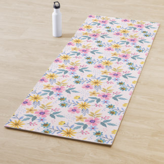 Sweet colorful floral yoga mat
