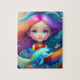 Sweet Colourful Little Cute Mermaid Jigsaw Puzzle