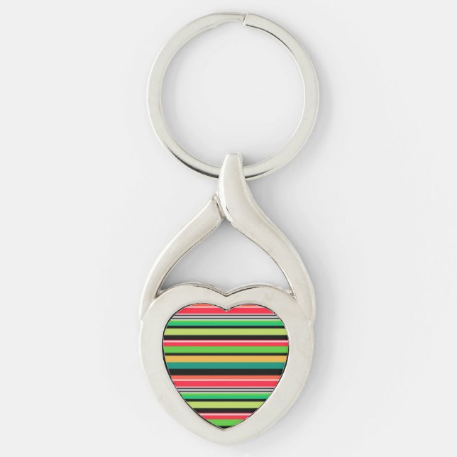 Sweet colourful stripes  keychain (Front)