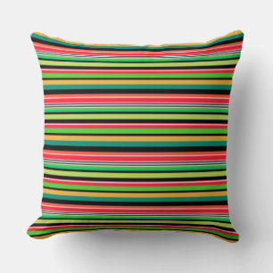 Sweet colourful stripes throw pillow