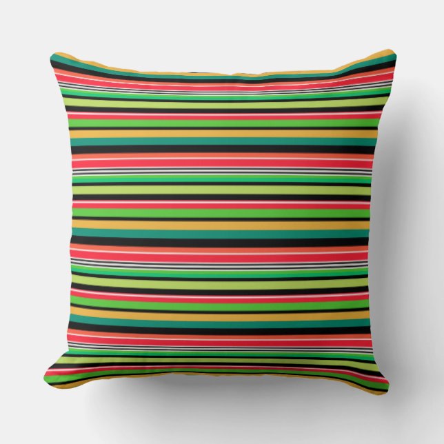 Sweet colourful stripes  throw pillow (Front)