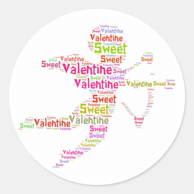 Sweet Colourful Valentine Cupid Classic Round Sticker (Front)