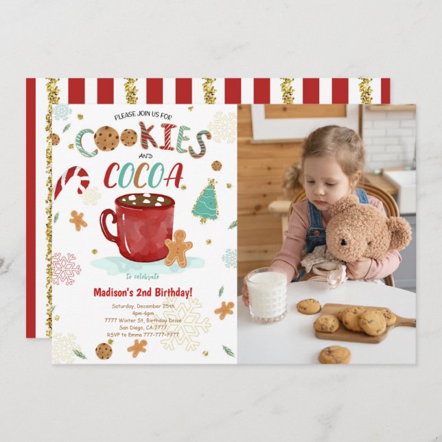 Sweet Cookie Anniversaire Photo Invitation (Devant / Derrière)