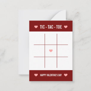 Sweet Cool Fun Tic Tac Toe Valentine's Day Card
