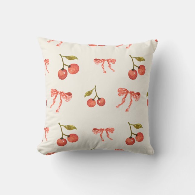 Sweet Coquette Pattern Feminine Design Throw Pillow (Front)