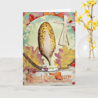 SWEET Corn Moon FAIRY Greeting CARD August w/Envlp