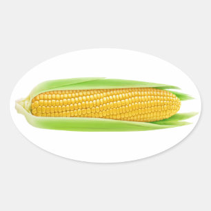 Sweet corn oval sticker