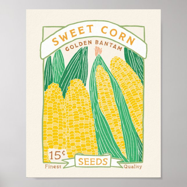 Sweet Corn Seed Packet Poster  (Front)