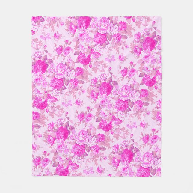 Sweet Cottage Purple and Pink Christmas  Fleece Blanket (Front)