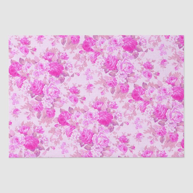 Sweet Cottage Purple and Pink Christmas  Tissue Paper (Front)