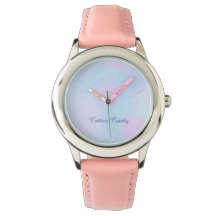Sweet cotton candy watch with changable text