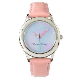 Sweet cotton candy watch with changable text