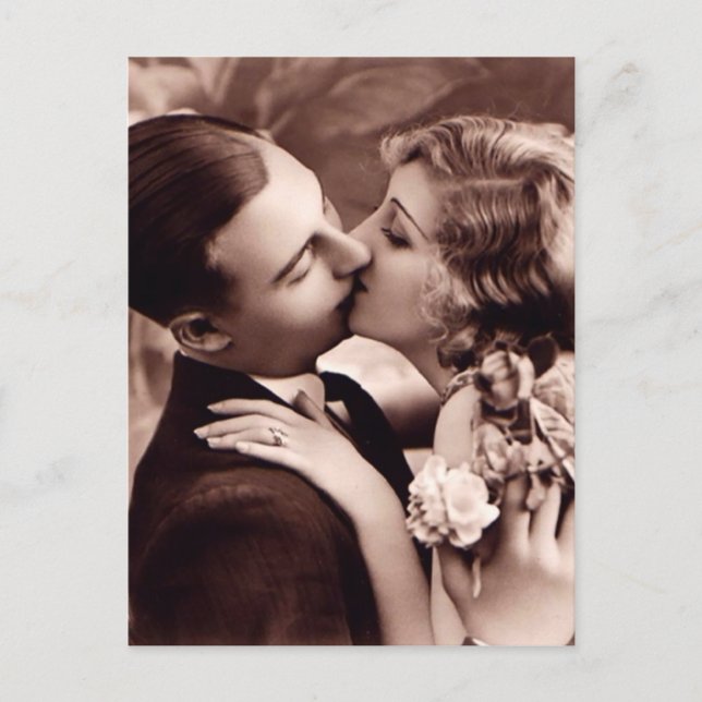 Sweet Couple Vintage Postcard (Front)
