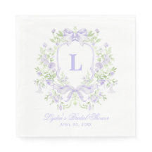 Sweet Crest w/ Lavender bow Monogram Bridal Shower