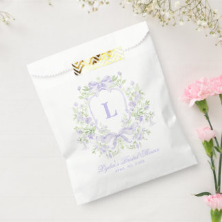 Sweet Crest w/ Lavender Bows | Bridal Shower Favour Bag