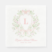 Sweet Crest w/ Pink Bows | Monogram Bridal Shower