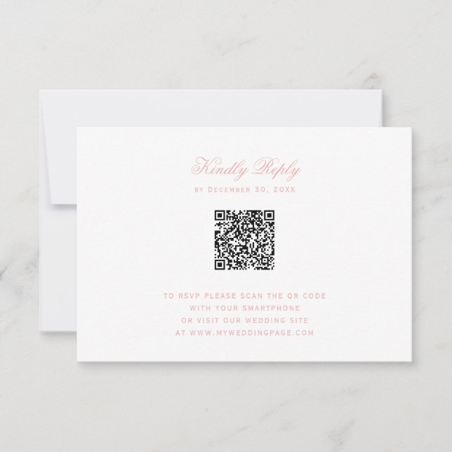 Sweet Crest w/ Pink Bows RSVP w/ Bow QR Code (Front)